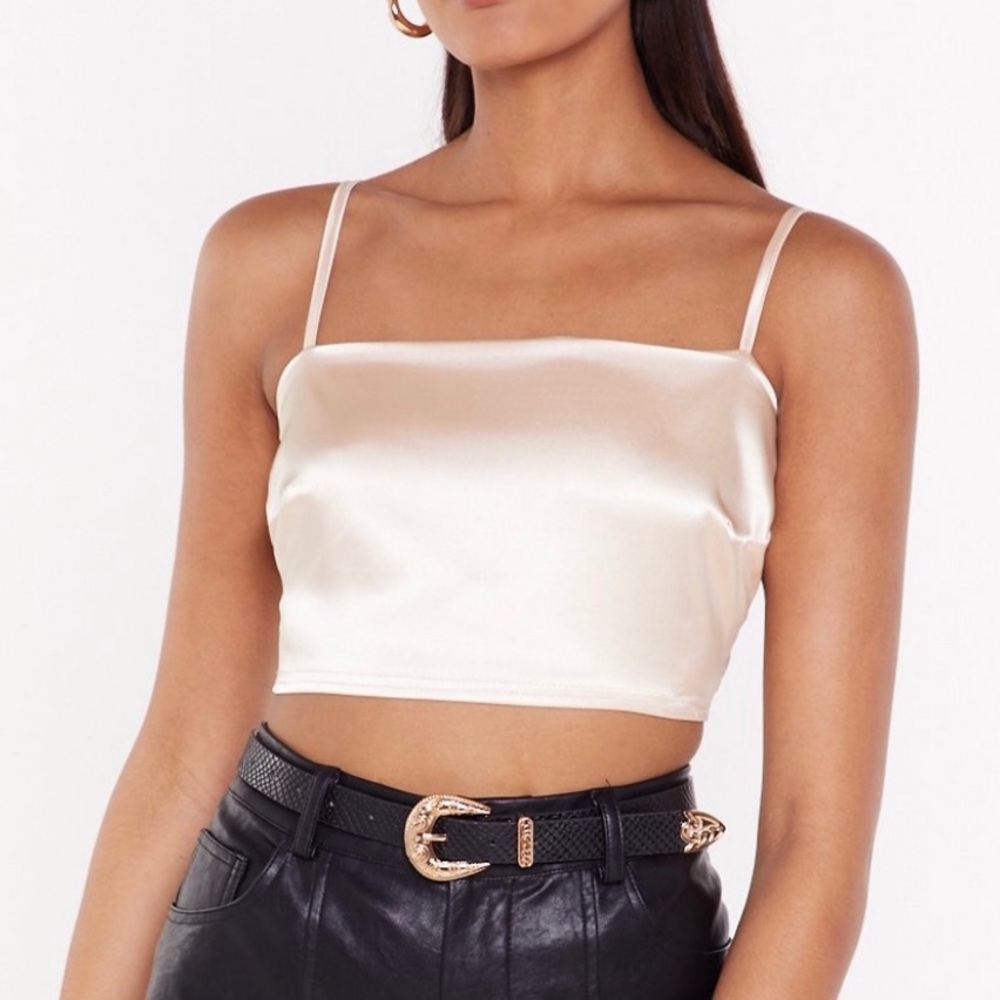 Back At It Satin Crop Top